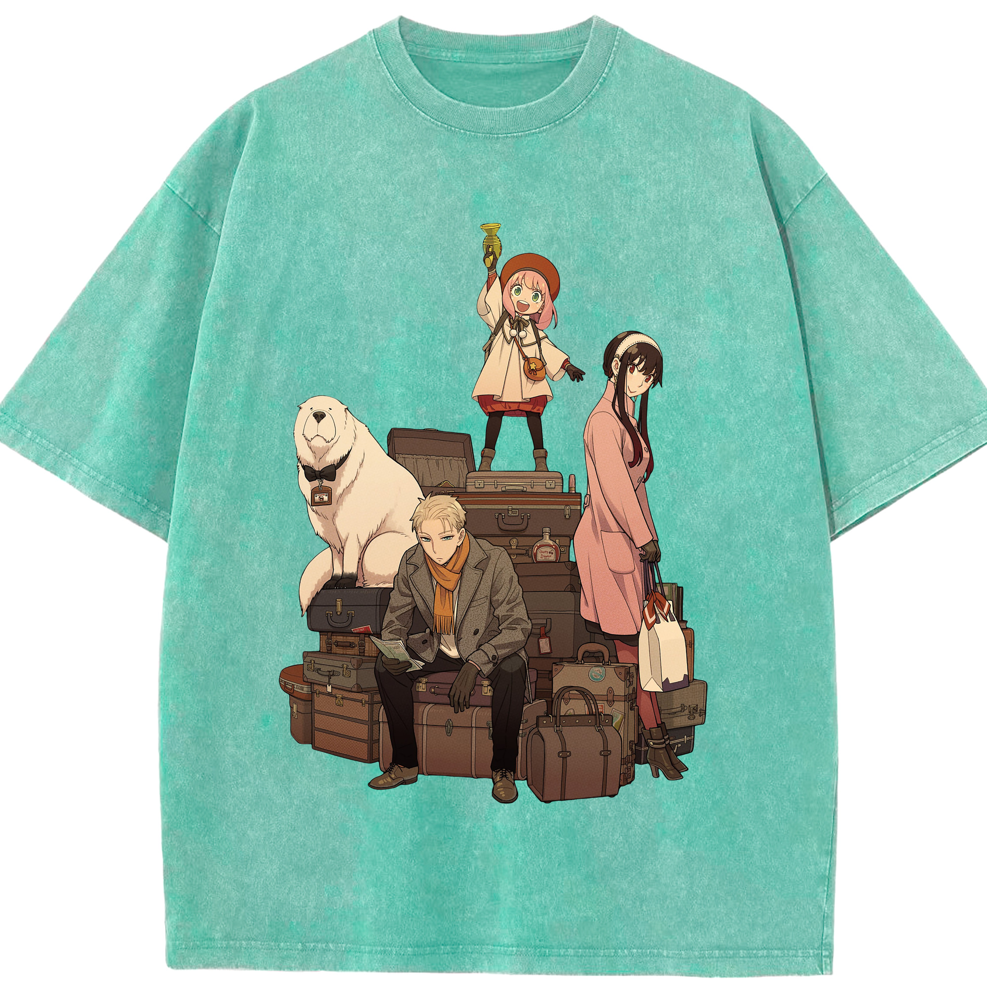 （画像用） SPY×FAMILY间谍家家酒 綿100% ヴィンテージ風 半袖Tシャツ（フロントプリント）